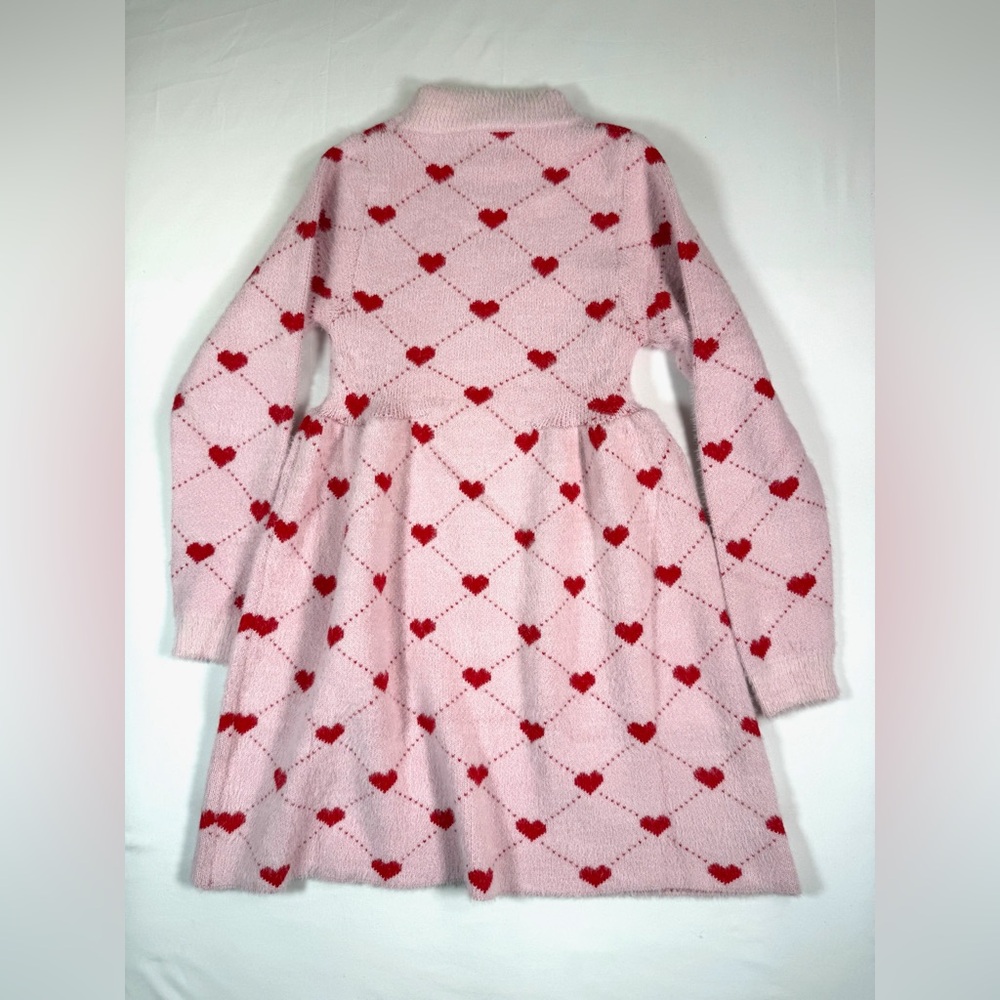 NWT LOLA AND THE BOYS Sweetheart Pink Mock Neck Sweater Dress Valentine Size 12T - Picture 2 of 10